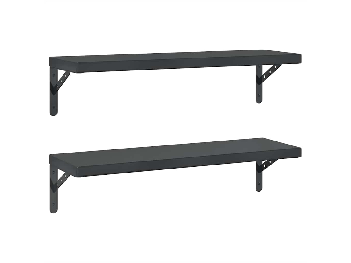 Wall Shelf, Wall Shelves Vidaxl Preto Aço Inoxidável (75 X 23.5 Cm)