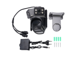 2mp Outdoor Security Camera 3 Lens Wifi Wireless Motion Detection Rain Proof Remote Control Hd Security Camera For Home Office Eu Plug LAXISCREED