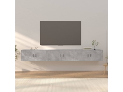 Vidaxl Móveis De Tv De Parede 3 Pcs 100x34,5x40 Cm Cinzento Cimento