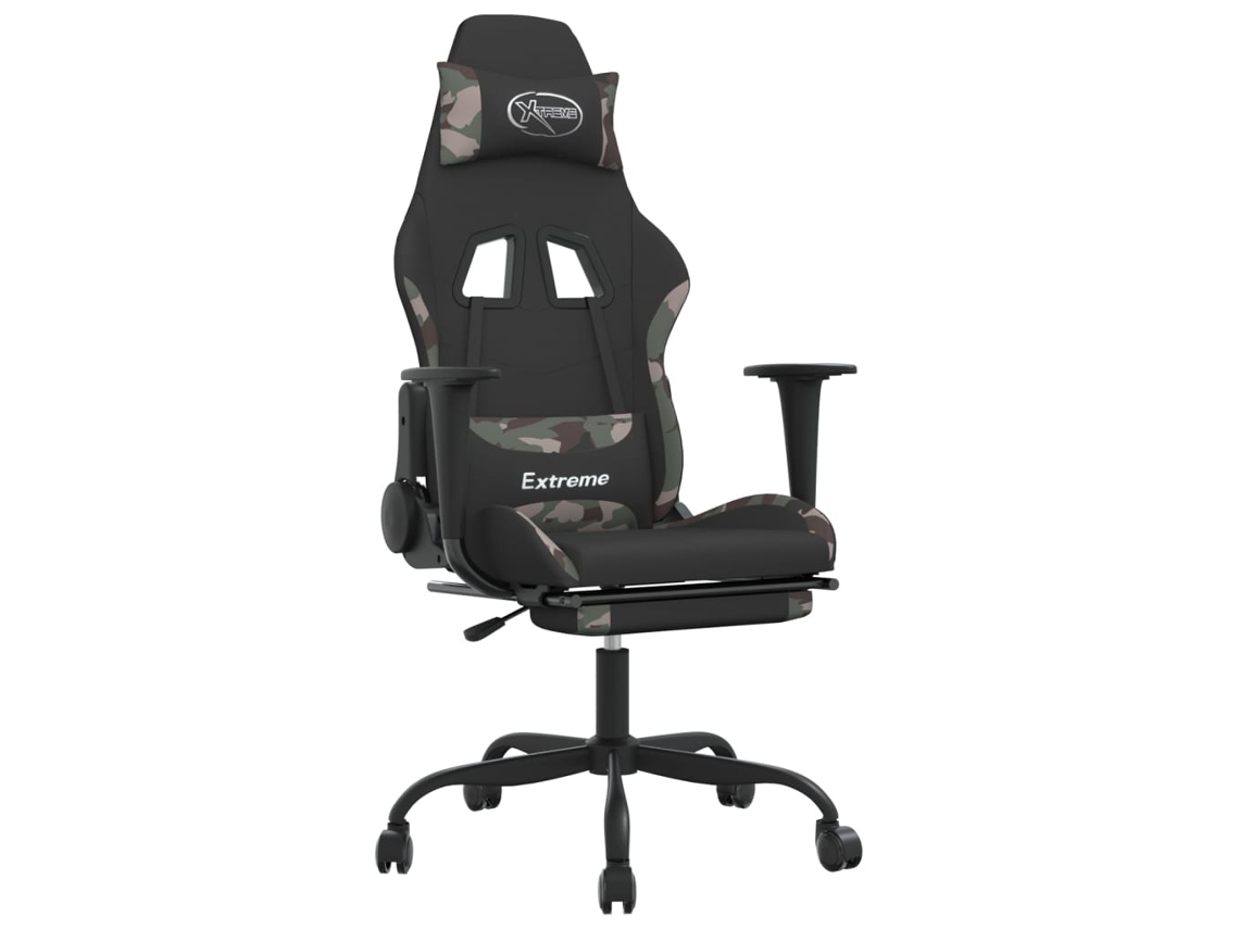 Cadeira de gaming VIDAXL Preto Tecido (66x58x130 cm )