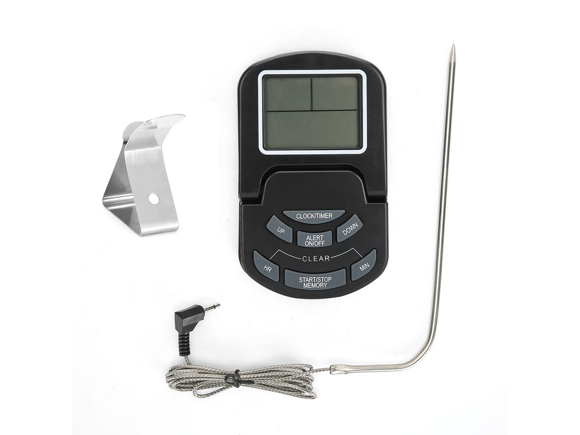 Termômetro De Cozinha Digital Programável Com Sonda, Temporizador, Para E Churrasco