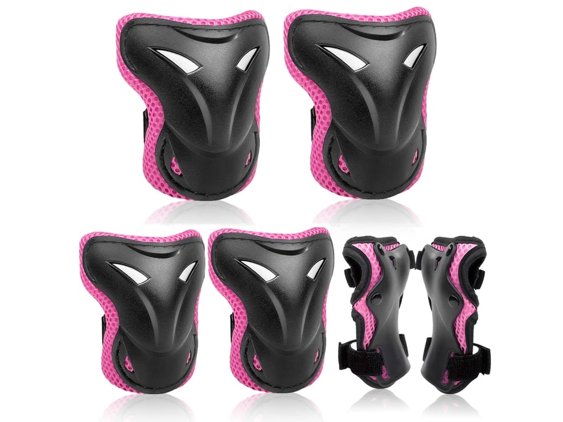 Colete De Proteção Para Pernas, Cotovelos E Punhos Para Crianças De 3-8 Anos Para Bicicleta Skate Patins (rosa)