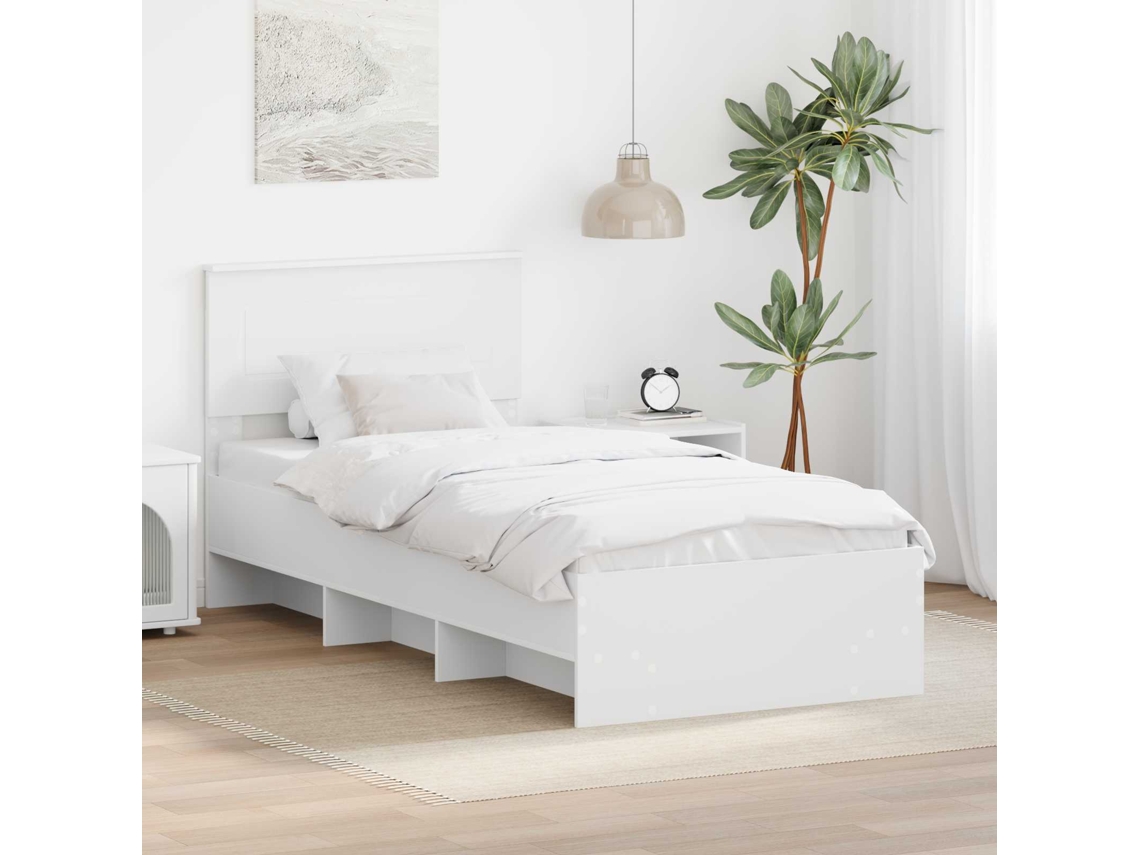 Vidaxl Estrutura Da Cama Branco 80 X 200 Cm Derivados De Madeira