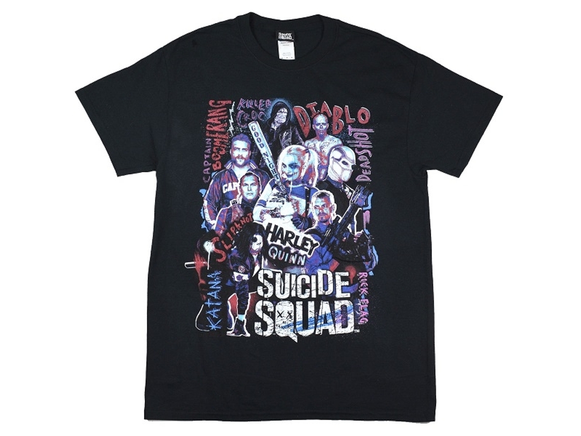 Suicide Squad Harleys Character Collage T-shirt Black Unisex Adults Size:s