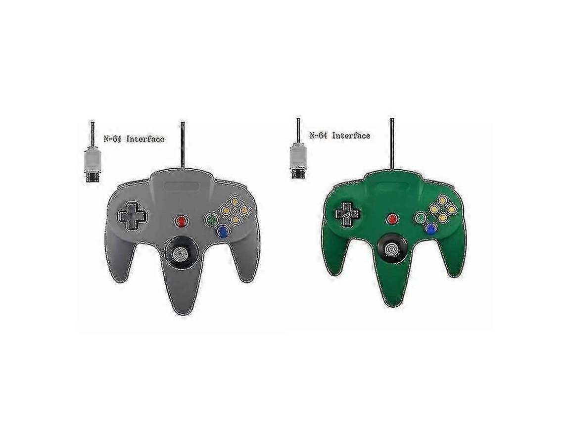 Pacote Com 2 Controles Clássicos Com Fio Para N64, Jogos Retrô De 64 Bits, Joystick De Substituição Ly Ebike