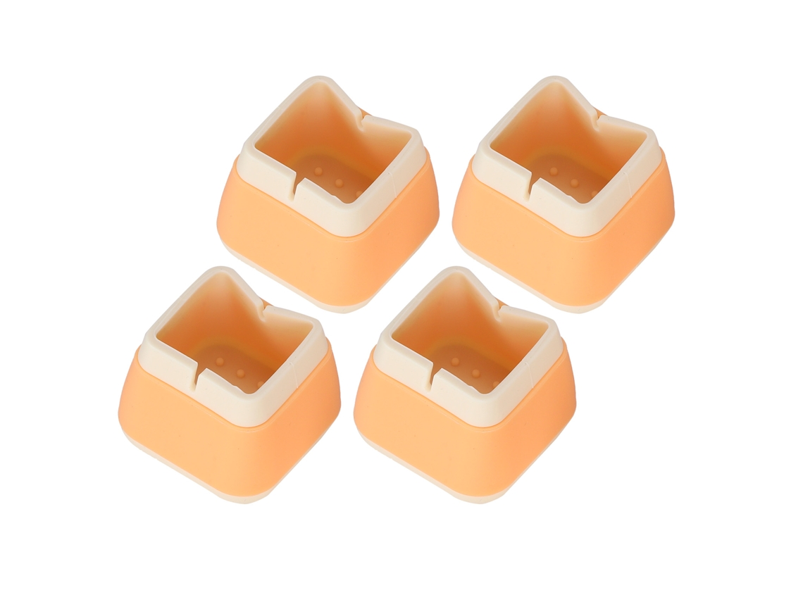 Protetores De Silicone Antideslizantes Para Móveis, De 3,3 X 3,9 X 3,9 Cm, Para Cadeiras, Mesas E Camas (laranja)