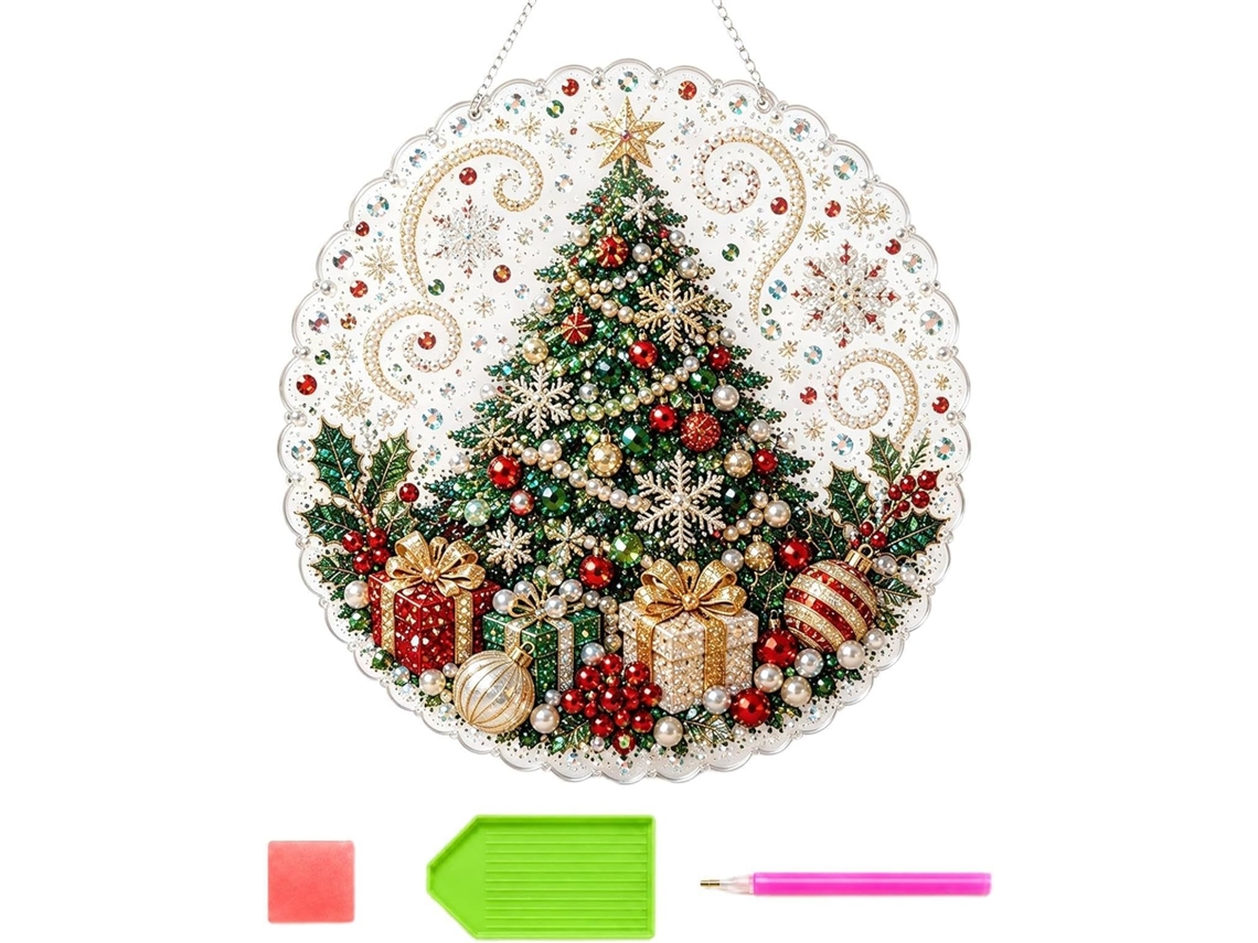 Enfeite De Natal Com Decoração De Parede Brilhante Em Strass |