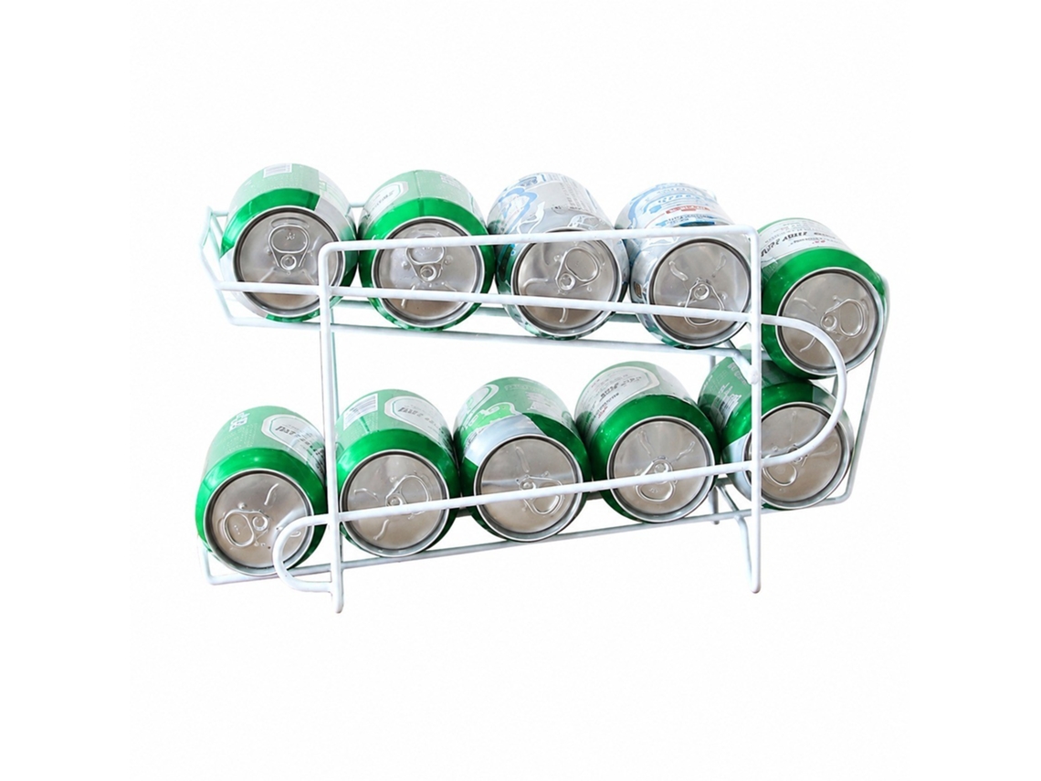 Rack De Armazenamento Lata Camada Dupla, Suporte Rolamento Para Geladeira, Organizador Bebidas