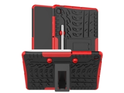 Capa resistente com suporte para Samsung Galaxy Tab S6 Lite, vermelha