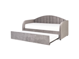 Cama gaveta moderna BELIANI Eyburie de Veludo Cinzento 191x217x102