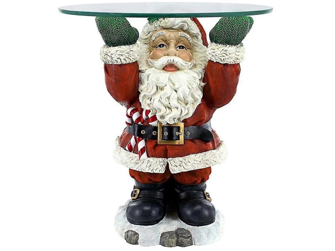 Escultura De Papai Noel Com Tampo De Vidro, Enfeite De Mesa De Resina Para O Natal, Sala De Estar Hengjian