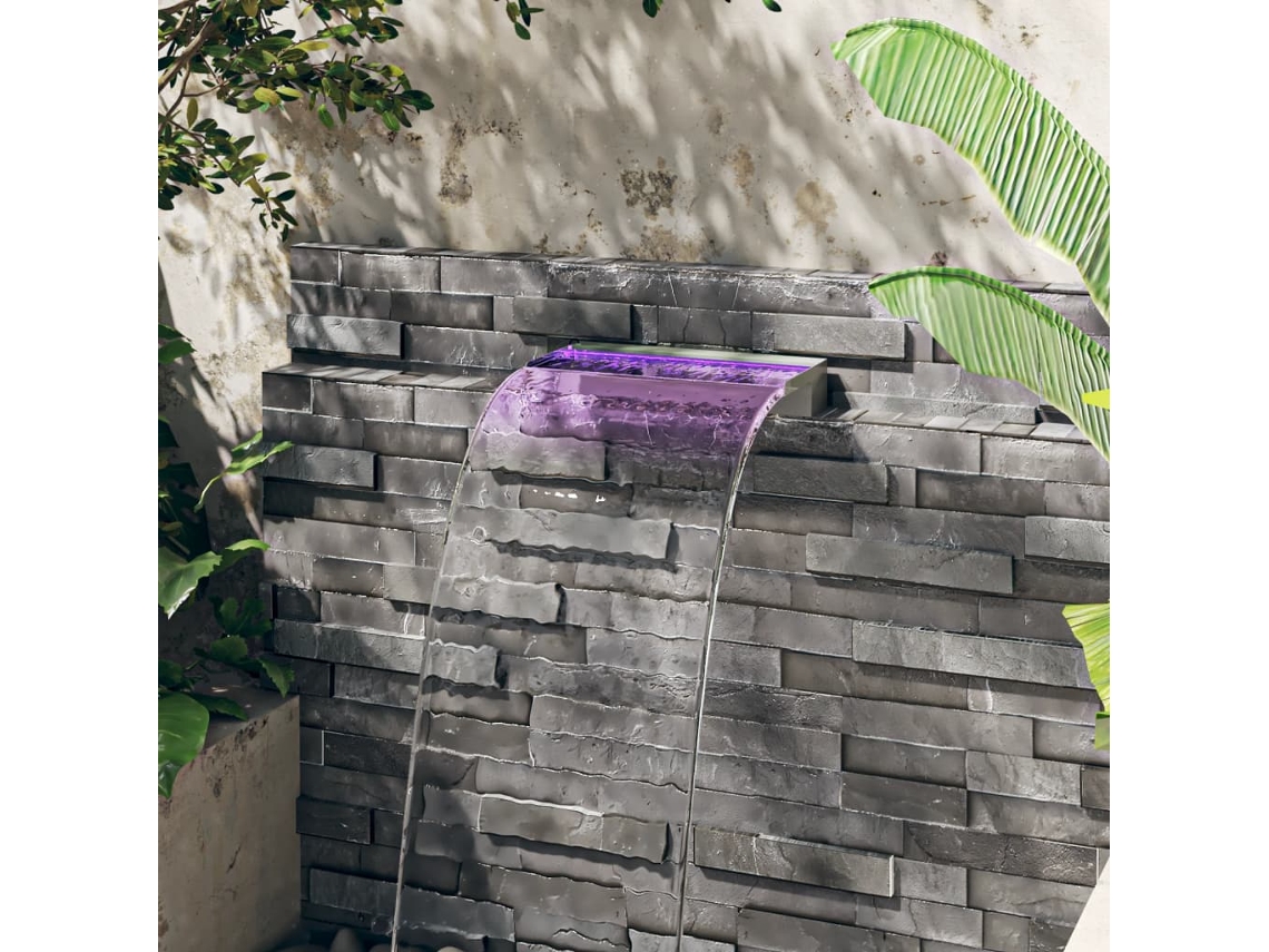 Vidaxl Cascata Com Leds Rgb 45 Cm Aço Inoxidável