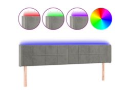 Led Headboard, Led Headboards Vidaxl Cinzeto Veludo (163 X 16 X 78/88 Cm)