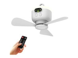 Lâmpada Led Para Camping, Ventilador De Camping Com Luz, Recarregável Via Usb, Acessórios Para Camping, 3 Velocidades