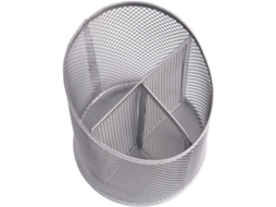 Porta-lápis De Metal Prateado, Organizador De Mesa, Porta-canetas.