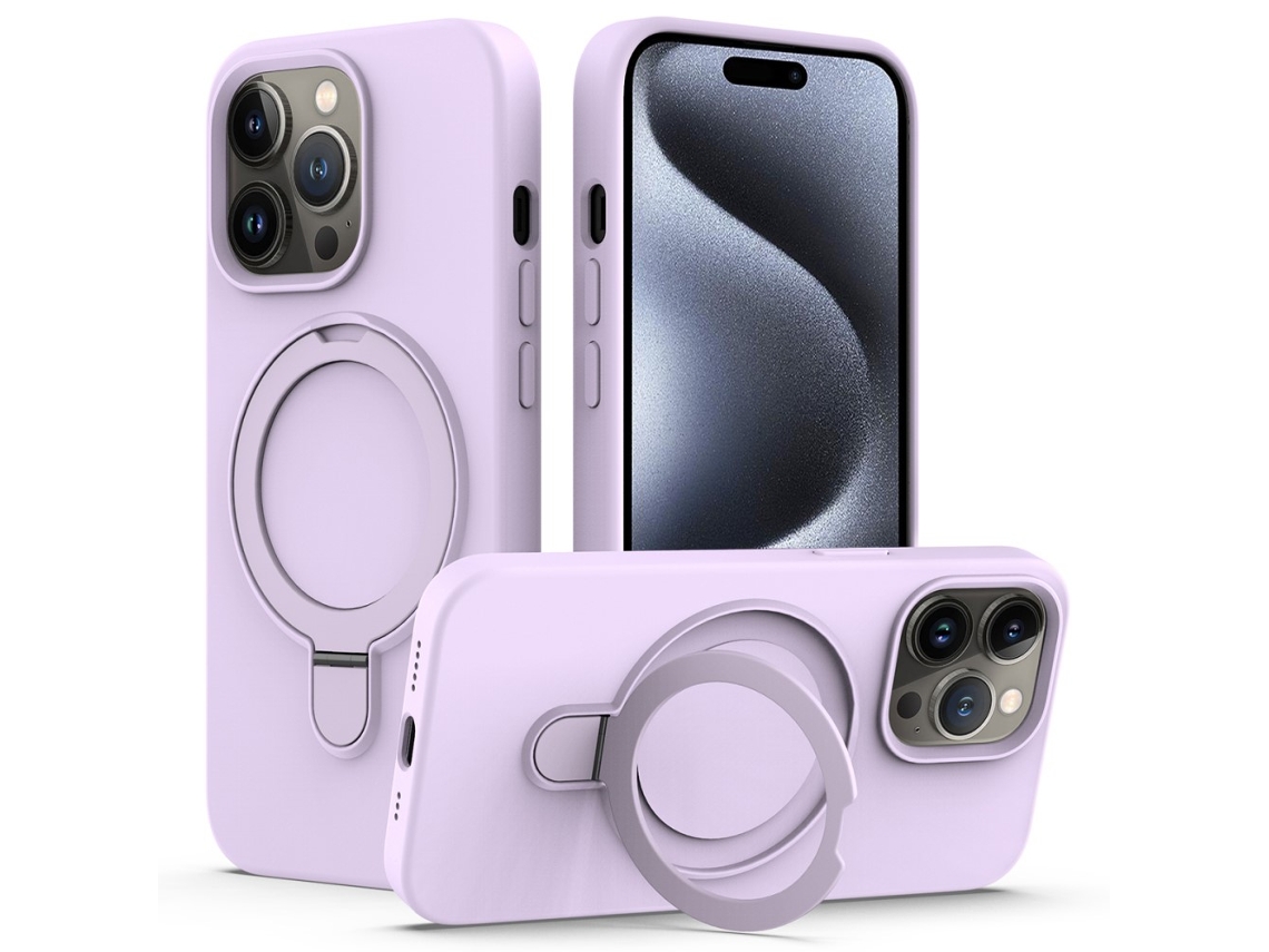 Suporte Casa Magsafe Para Iphone 15 Pro Max Silicone Roxo