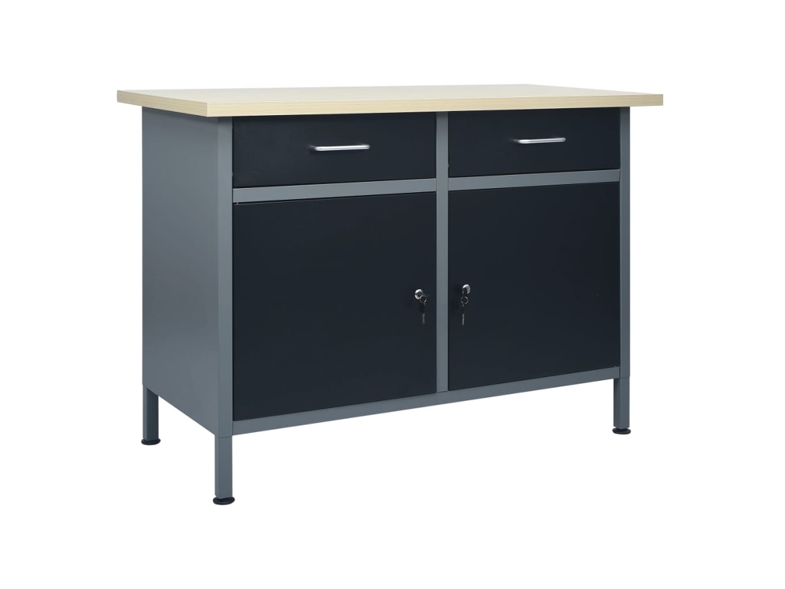 Bancada De Trabalho 120x60x85 Cm Aã§o Preto DKD HOME DECOR