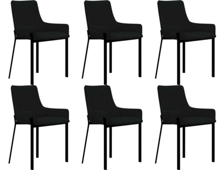 Conjunto 6 Cadeiras de Refeição  279567 Tecido Preto