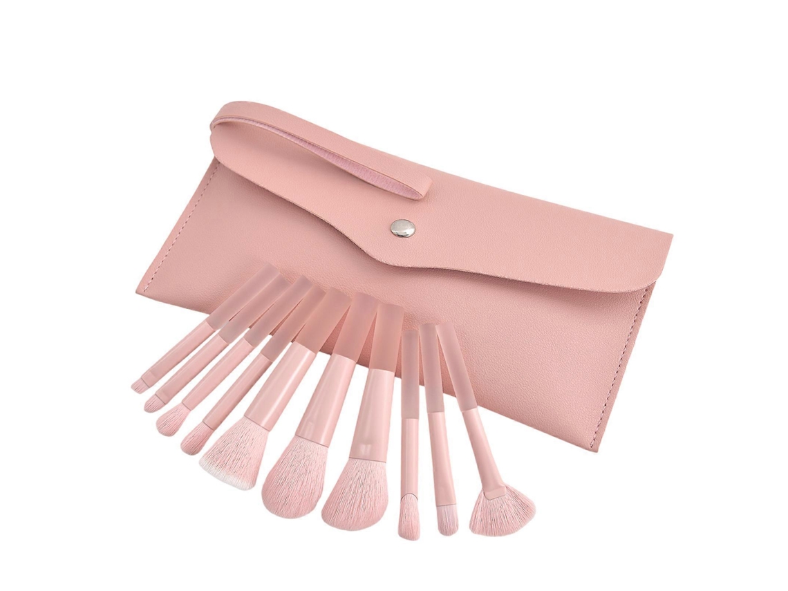 Conjunto De 10 Pincéis De Maquiagem Profissionais Para Viagem Com Bolsa Para Armazenamento De Sombra E Pó. Everley891
