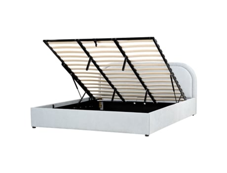 Cama De Casal Beliani Quillien De Poliéster Azul 180x200
