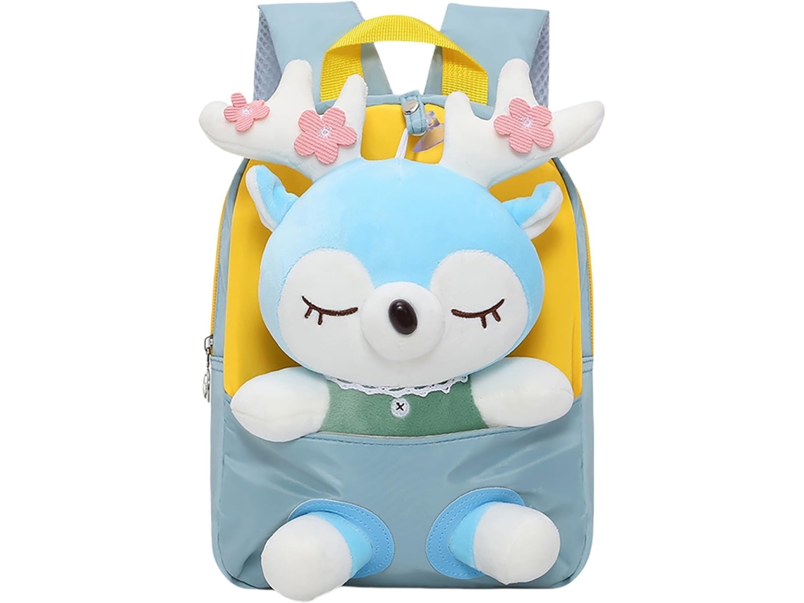 Mochila Genérica Pelúcia 3d Em Formato Cervo Para Crianças Pequenas, Bolsa Fofa Macia Animal Meninas 1 3