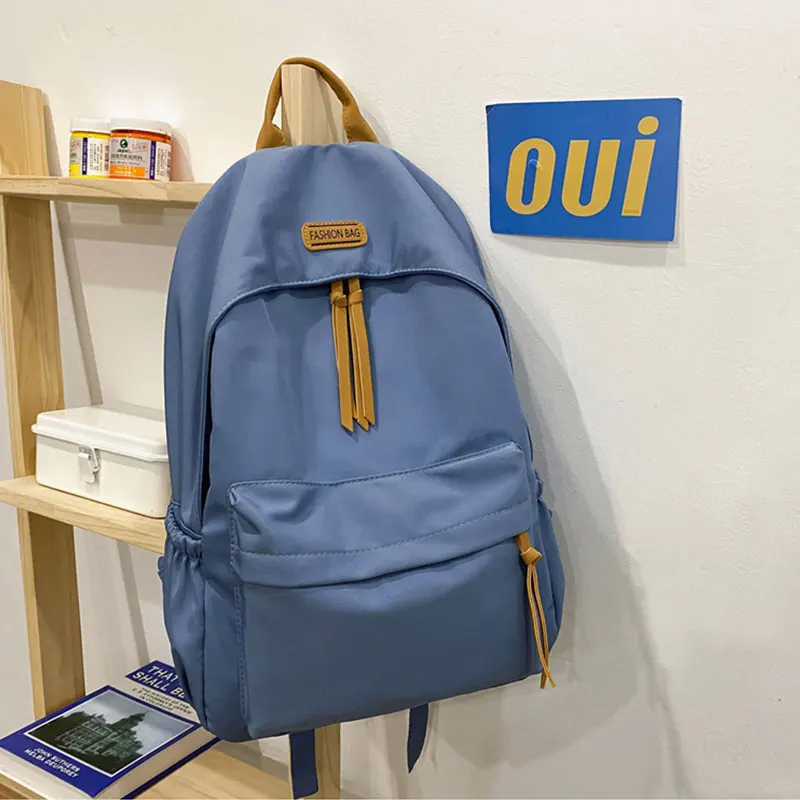 (091-azul) Mochila Feminina Moderna, Nova Mochila Escolar Leve De Nylon, Mochila De Viagem Feminina