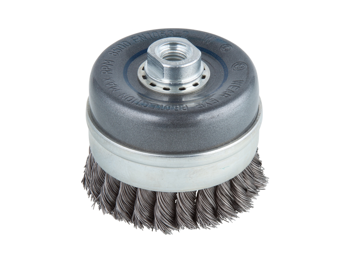 2150000 1 Cepillo De Copa De Alambre De Acero, Ws Trenzado M14 Ø 90 Mm Wolfcraft