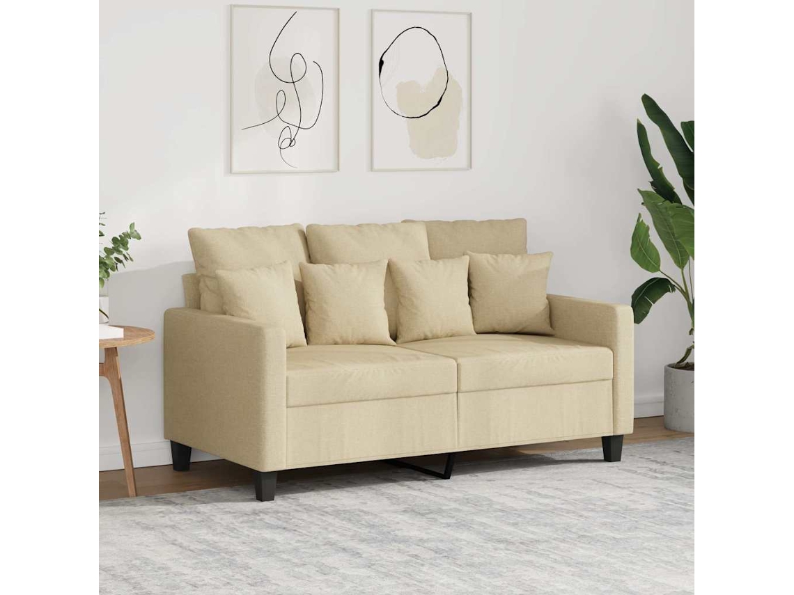 Vidaxl Sofá De 2 Lugares Tecido 120 Cm Cor Creme