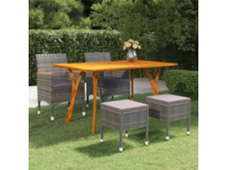 Vidaxl 5 Pcs Conjunto De Jantar Para Jardim Cinzento