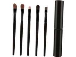 Kit De 5 Pincéis Para Sombra, Maquiagem Para Olhos, Com Estojo De Crina De Cavalo Para Esfumar Gokoco