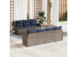 Vidaxl Conjunto De Sofás 8 Unid. 7-número De Lugares Cinzeto Vime Pe