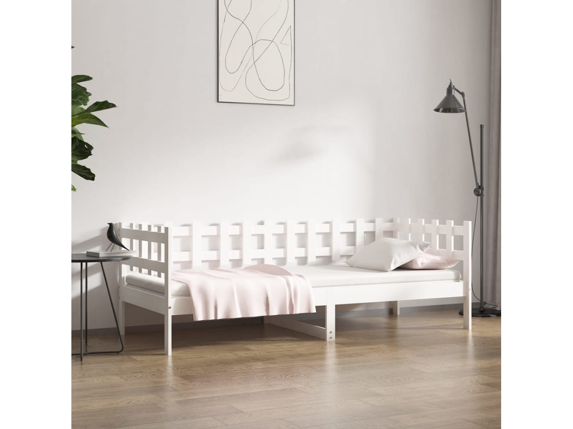 Vidaxl Sofá-cama Sem Colchão 80x200 Cm Madeira De Pinho Maciça Branco