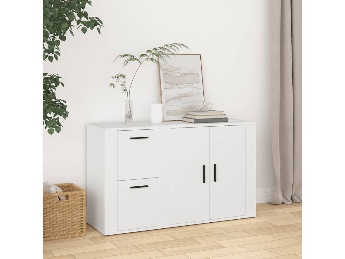 Vidaxl Aparador 100x33x59,5 Cm Derivados De Madeira Branco
