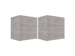 Conjunto de Mesa Cabeceira 2 Peças Derivado da Madeira Cinzento Cimento MAISON EXCLUSIVE