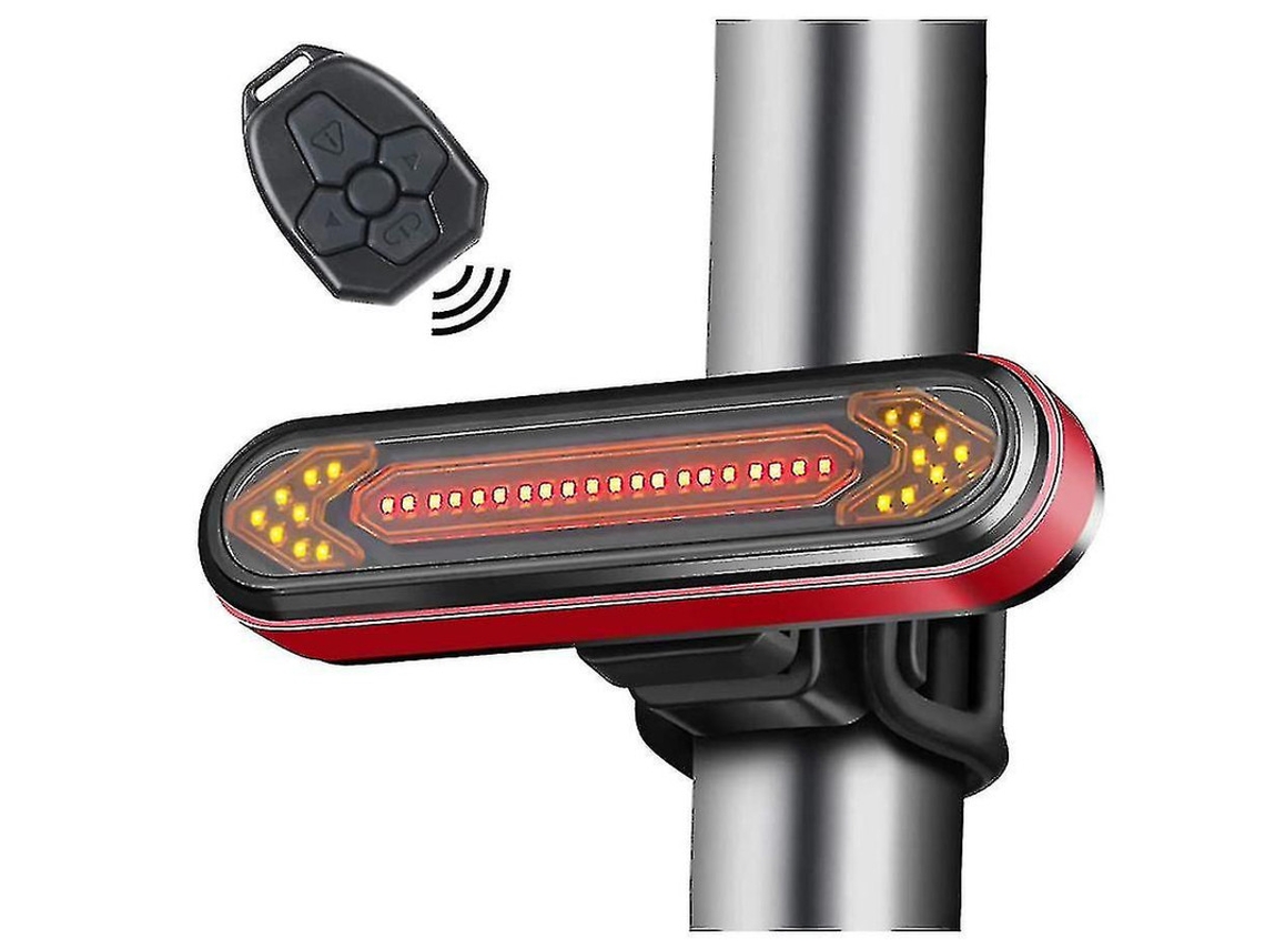 Conjunto Luz Bicicleta Traseira Controle Remoto Sinal Direção Vermelho Yizhood