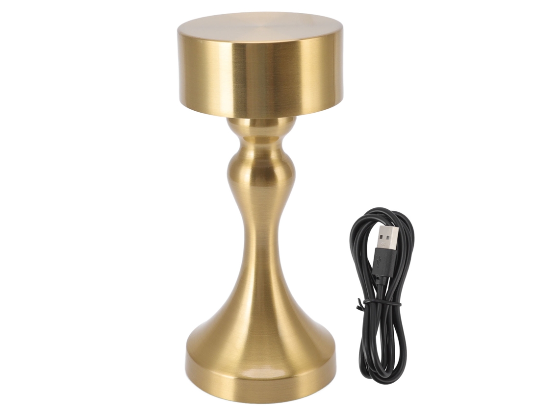 2026 lâmpada de Mesa Led Recarregável de Alto Brilho com Bateria Resistente a Impactos Processo de Eletroplacagem Ouro B744