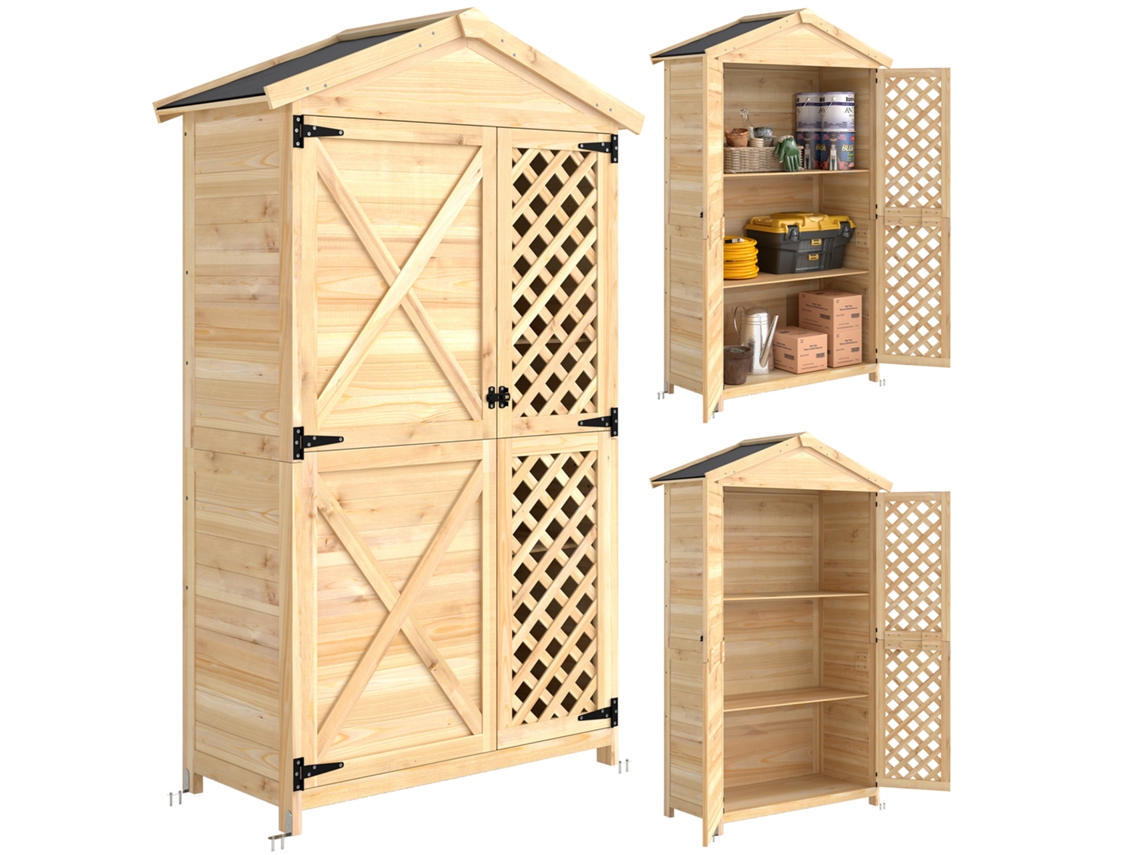 Guarda roupa Externo: Galpão de Jardim com Porta Ventilada e Kit Anti tombamento. Ge