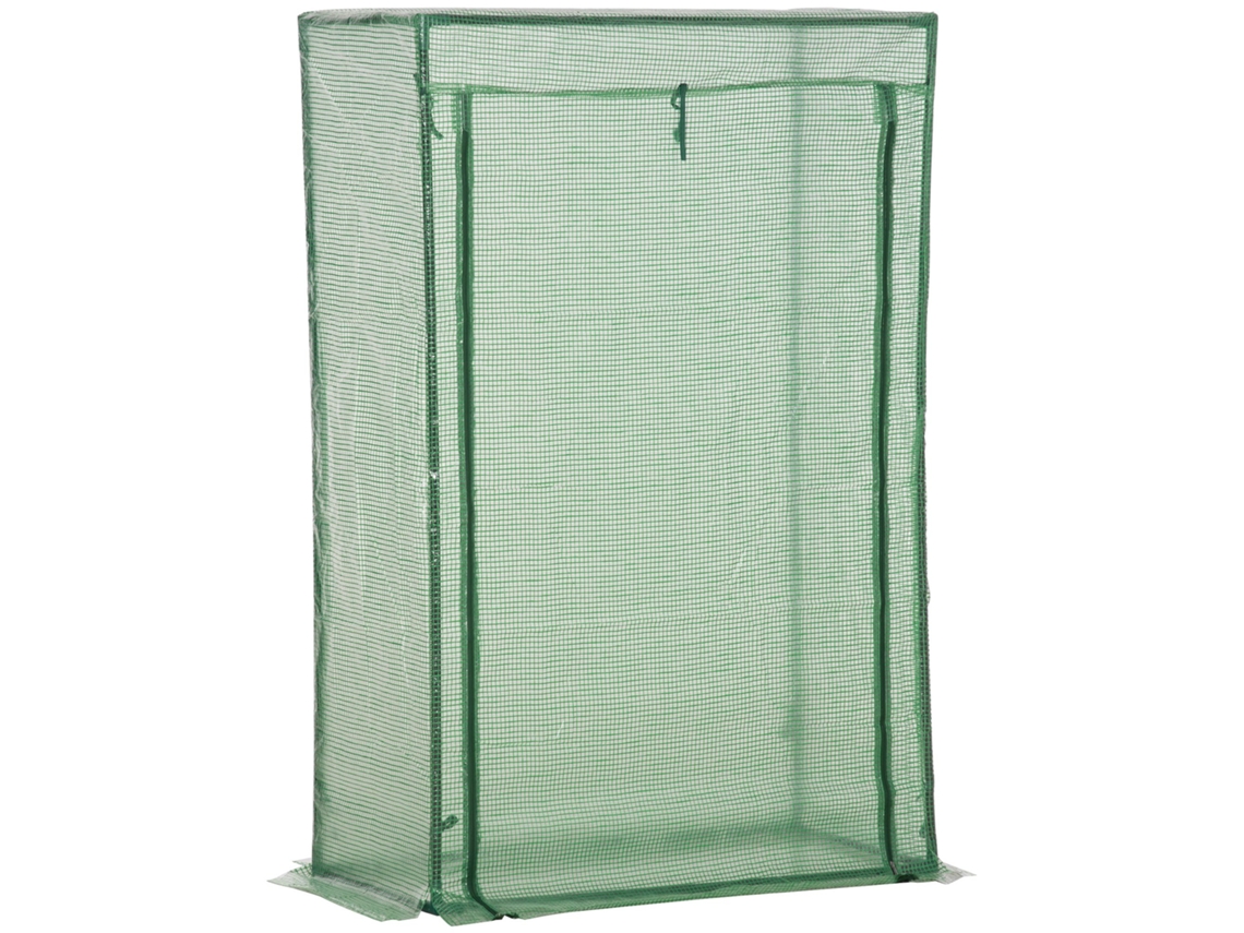 Estufa, porta de aço alumínio, para varanda, jardim, tomates, flores, 100x50x150cm, Verde | S/MARCA