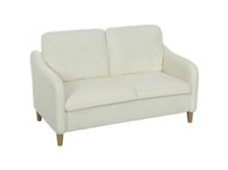 Sofá 2 lugares ZACHARY, estilo Chesterfield, couro sintético, almofada, marrom