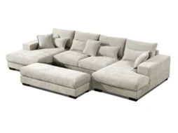 Sofá-cama De Canto Mega Chaise Longue Kim 368cm, Bege