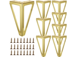 Conjunto De 8 Pés Dourados 15cm 6 Polegadas, Pés De Metal Resistentes Para Sofá, Pés Triangulares Para Mesa De Centro