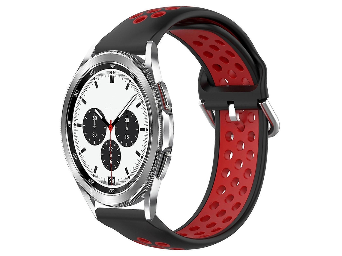 Pulseira Esportiva De Silicone Perfurada E Respirável Para Samsung Galaxy Watch 4 Classic 42mm X 20mm.