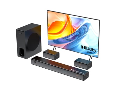 Soundbar 5.1 Hiwill A51 Pro Dolby Atmos 420w Potência Subwoofer Sem Fios 6.5 Modo Cinema Conexão Hdmi Earc Design Ultra Slim Certificação Thx