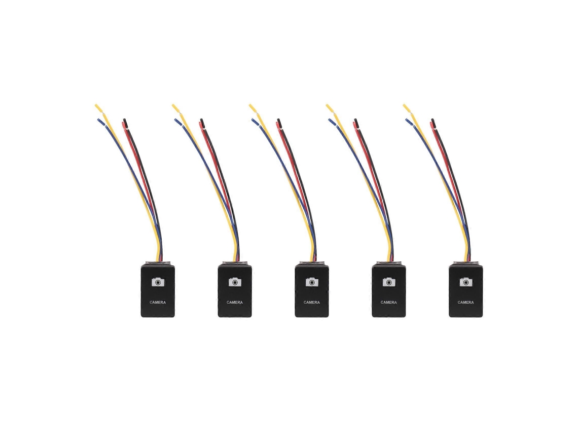 Interruptor Led Azul 12v 33x22mm Liga/desliga Landcruiser Yaris Preto 5pcs