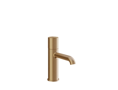 Torneira Monocomando de Lavatório GESSI Habito com Bica Sem Descarga Projeção 131Mm Unito 70002 Cor: Pvd de Bronze Quente Escovado