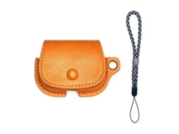 Capa Protetora De Couro Sintético Estilo Mochila Para Airpods 1/2 Com Cordão