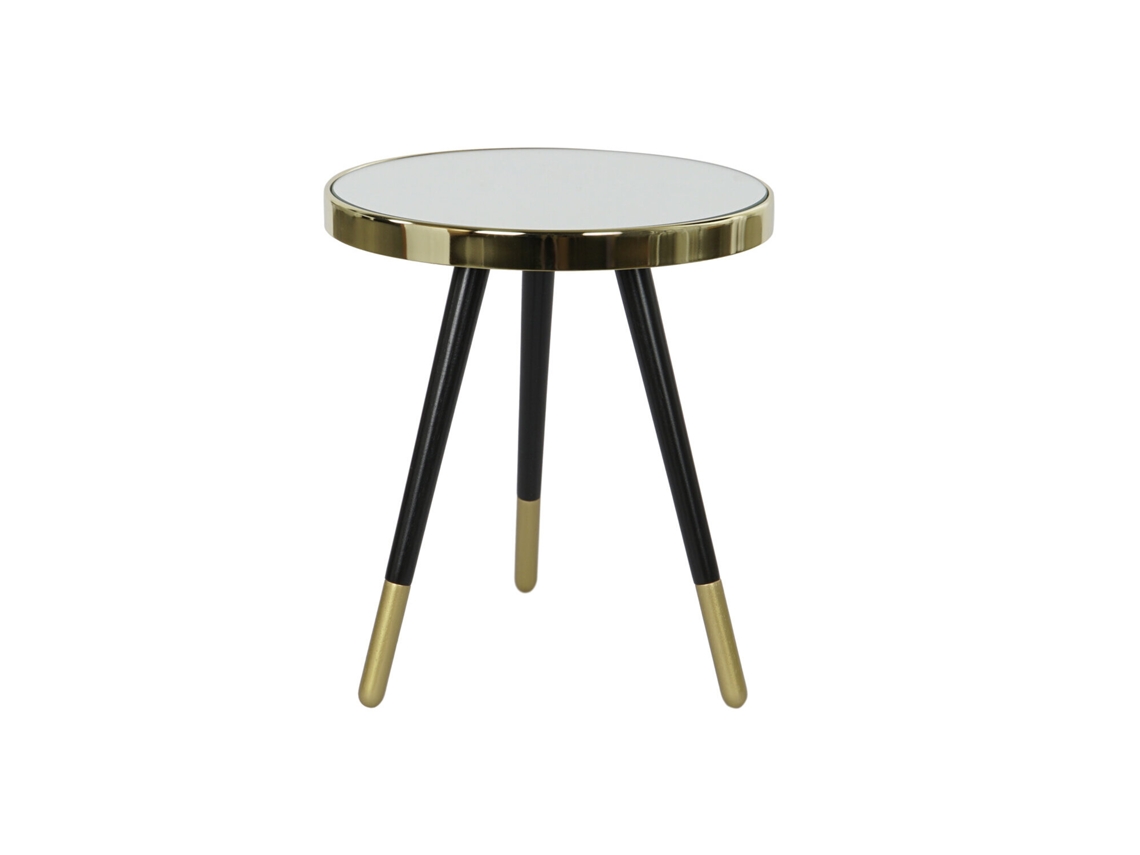 Mesa Lateral, Aço, Espelho Dourado ALEXANDRA HOUSE LIVING (42,5x42,5x48cm)