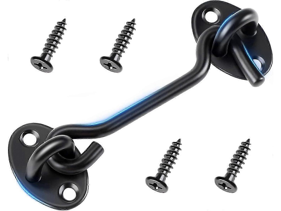 Gancho E Olho De Porta, Aço Inoxidável Preto, Resistente À Ferrugem, 4 Polegadas