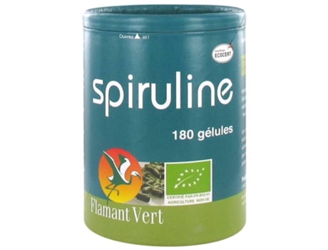 Spirulina Orgânica 180 Cápsulas de 400 Mg FLAMANT VERT