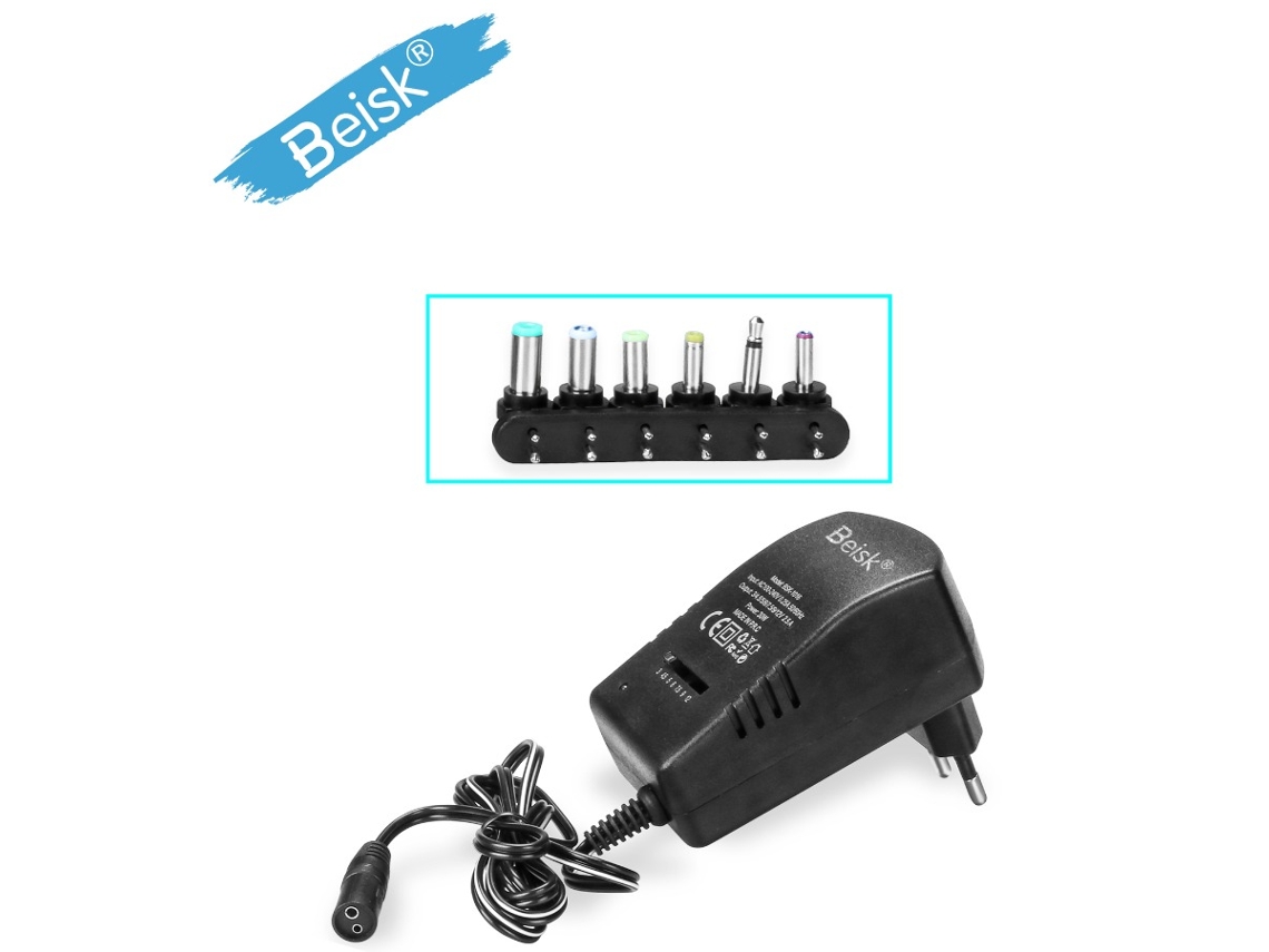 Adaptador De Alimentação Universal Beisk Com Conector Múltiplo, Carregador Ac / Dc De Tensão Ajustável Para Vários Dispositivos Eletrônicos